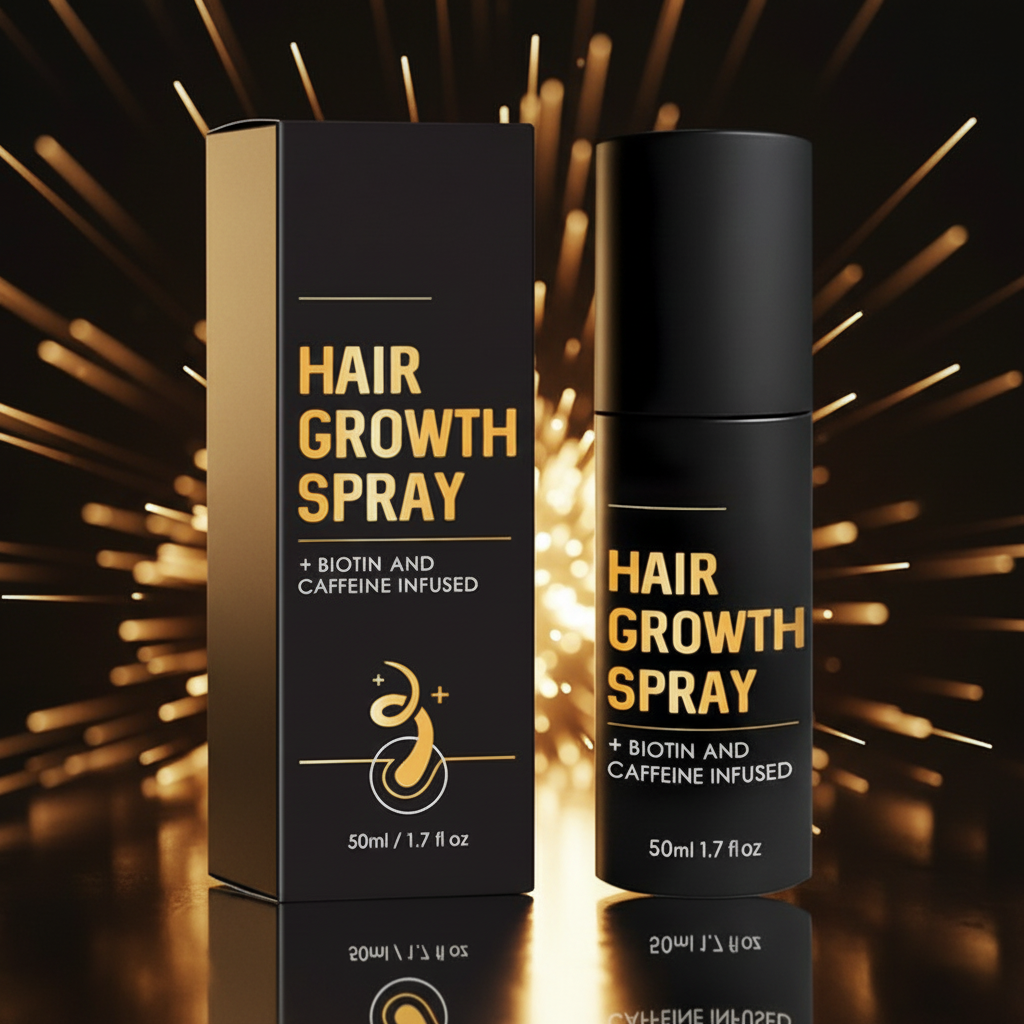 VEYLO Hair Growth Spray - Premium black and gold packaging