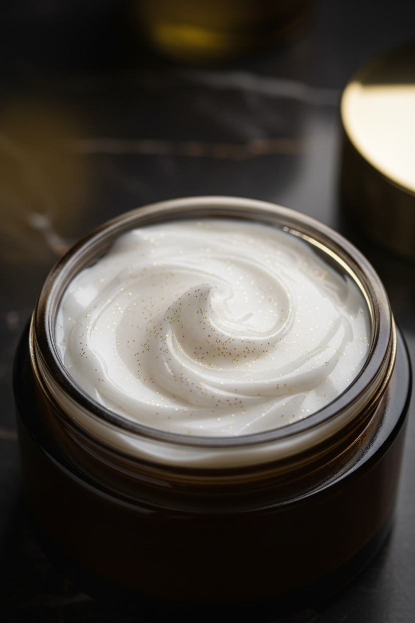Close-up texture crema collagene